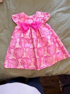 Bonnie Baby Pink Floral Bow Party Dress